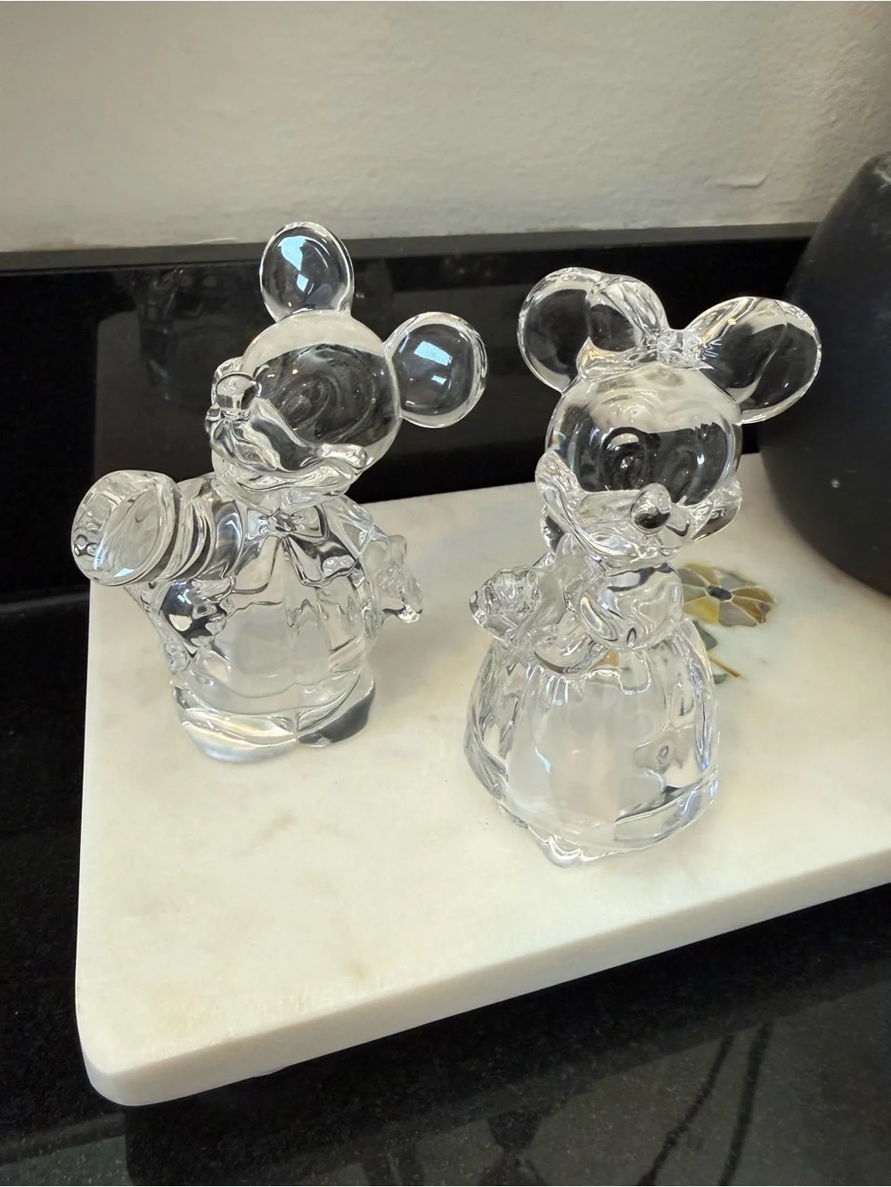Disney Lenox Crystal Mickey & Minnie  - Home Accent/salt n pepper shaker